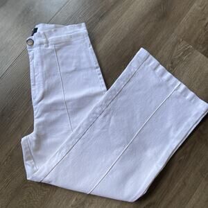 Brass Clothing Wide-Leg Sailor Pant Jeans Women Sz 10 White High Waist